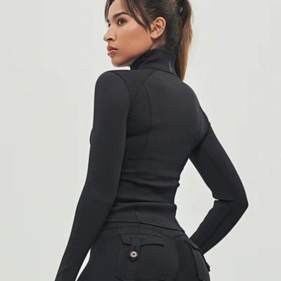 New FIRMABS ZIP-UP SPORTS JACKET Stand Up-Collar Black M - Picture 4 of 10